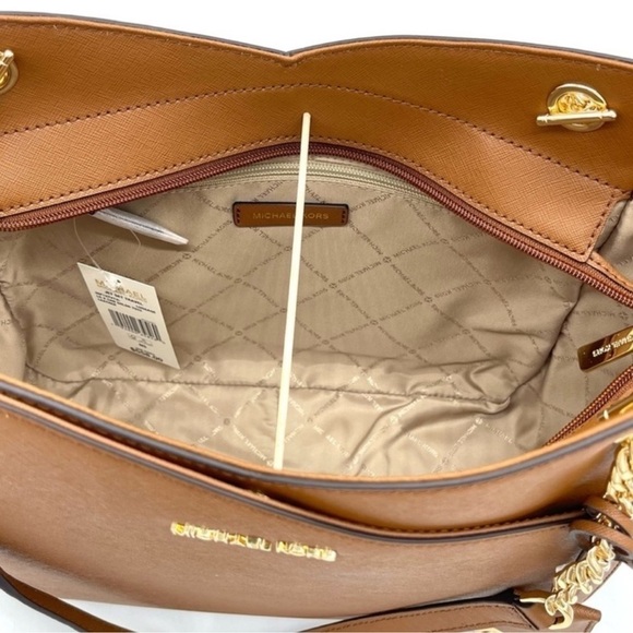 Michael Kors LG X Chain Shoulder Tote Bag & Double Zip Wallet Wristlet Luggage - Picture 7 of 10